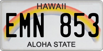 HI license plate EMN853