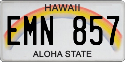 HI license plate EMN857
