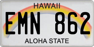 HI license plate EMN862
