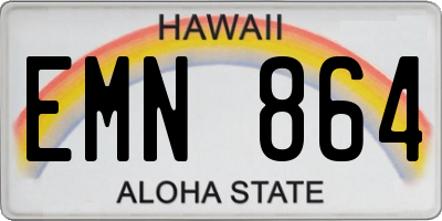 HI license plate EMN864