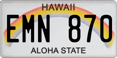 HI license plate EMN870