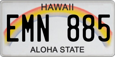 HI license plate EMN885
