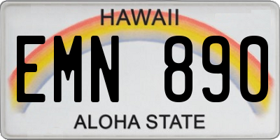 HI license plate EMN890
