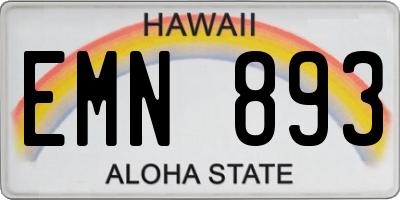 HI license plate EMN893