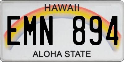 HI license plate EMN894