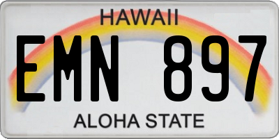 HI license plate EMN897