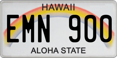HI license plate EMN900