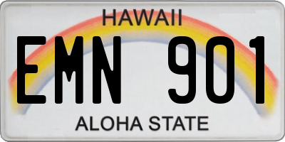 HI license plate EMN901