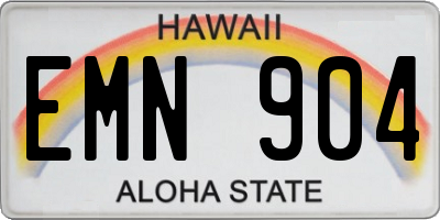 HI license plate EMN904