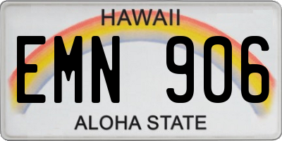 HI license plate EMN906