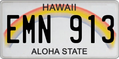 HI license plate EMN913