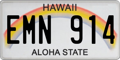 HI license plate EMN914