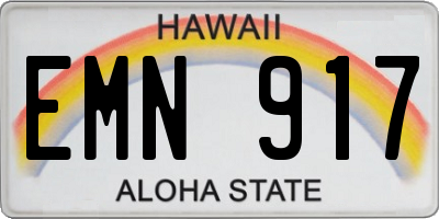 HI license plate EMN917