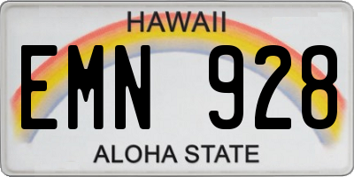 HI license plate EMN928