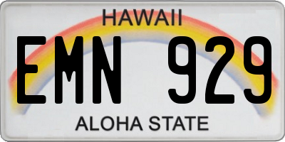 HI license plate EMN929
