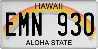 HI license plate EMN930