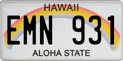 HI license plate EMN931