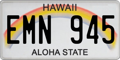 HI license plate EMN945