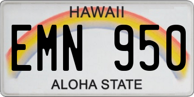 HI license plate EMN950