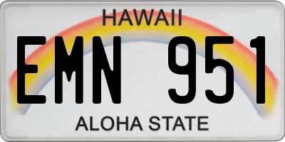 HI license plate EMN951