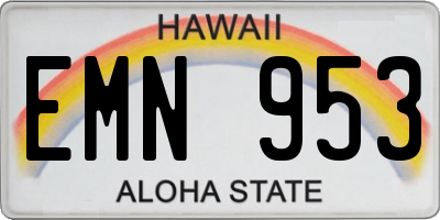 HI license plate EMN953