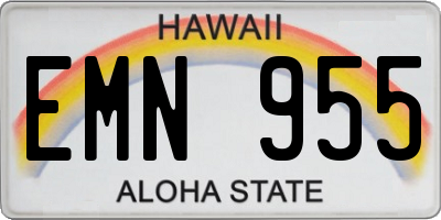 HI license plate EMN955