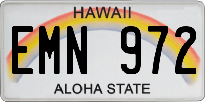 HI license plate EMN972
