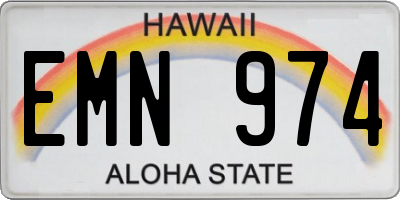 HI license plate EMN974
