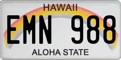 HI license plate EMN988