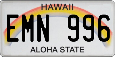 HI license plate EMN996