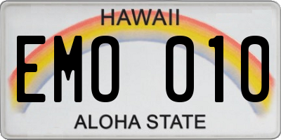 HI license plate EMO010