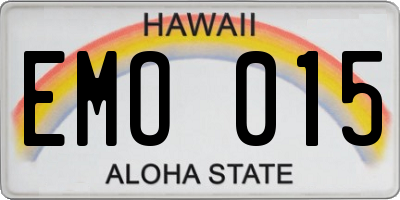 HI license plate EMO015