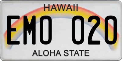 HI license plate EMO020