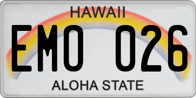 HI license plate EMO026