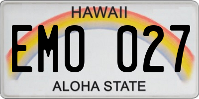 HI license plate EMO027