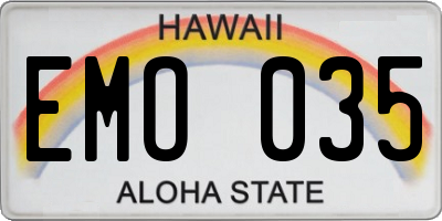 HI license plate EMO035
