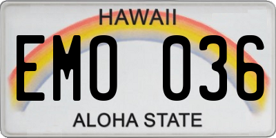 HI license plate EMO036