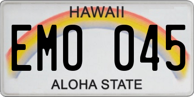 HI license plate EMO045