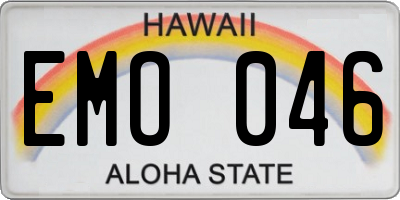 HI license plate EMO046