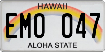 HI license plate EMO047