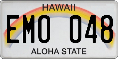 HI license plate EMO048