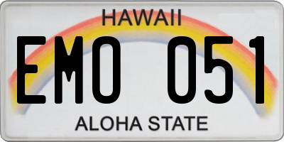 HI license plate EMO051
