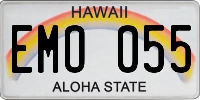 HI license plate EMO055