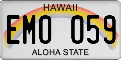 HI license plate EMO059