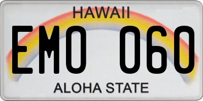 HI license plate EMO060