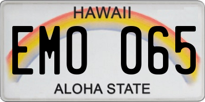 HI license plate EMO065