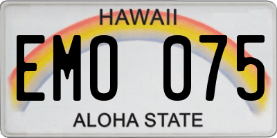 HI license plate EMO075