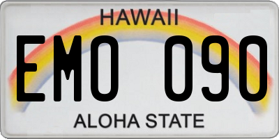 HI license plate EMO090