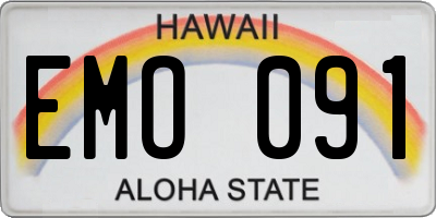 HI license plate EMO091