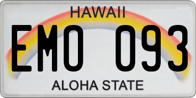 HI license plate EMO093